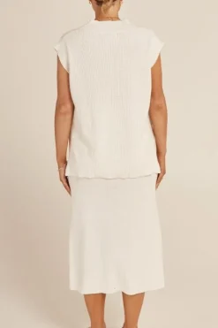Jasper Knitted Skirt - White