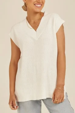 Jasper Knitted Vest - White