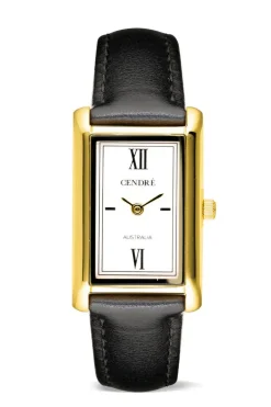 KELLY WATCH . White . Black Smooth .