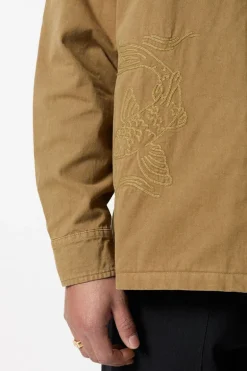 Koi Stitched Overshirt Camel
