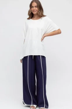 LOL Navy white piping Pants