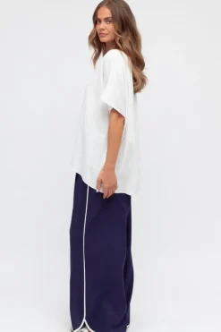 LOL Navy white piping Pants
