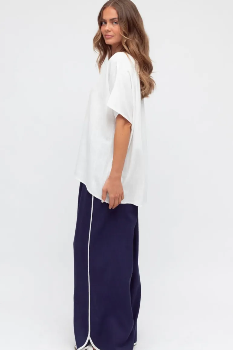 LOL Navy white piping Pants