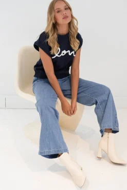 Love Fest S/Less Knit Top