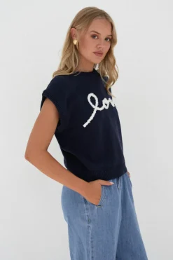 Love Fest S/Less Knit Top