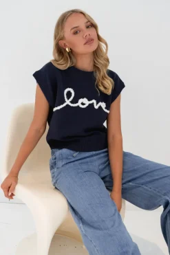 Love Fest S/Less Knit Top