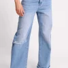 Low Riders Low Waist Wide Leg Denim Jeans - Bolt Blue