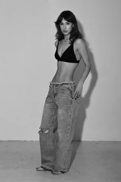 Low Riders Low Waist Wide Leg Denim Jeans - Bolt Blue