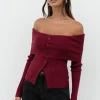 Lumina Fine Knit Top Wine