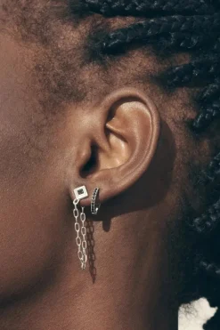 Lyre Earrings Spinel Silver