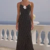 Malika Maxi Dress Black POLKA