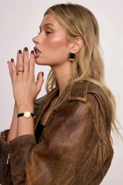 MARGAUX EARRINGS . BLACK .