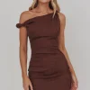 MIA - One Shoulder Mini Dress Brown