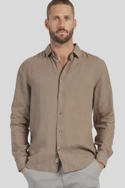 Mick Linen Shirt Walnut