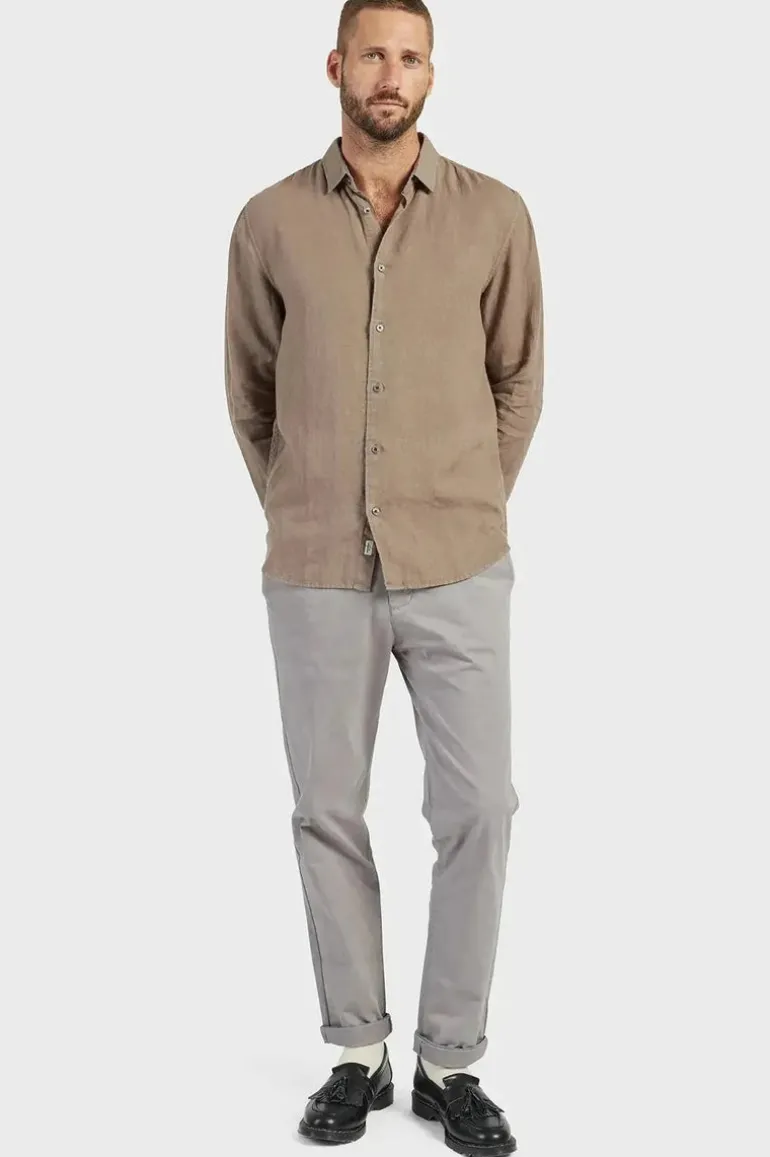 Mick Linen Shirt Walnut