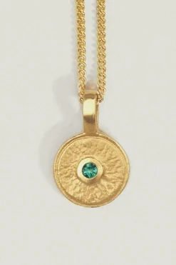 MINA NECKLACE EMERALD GOLD VERMEIL