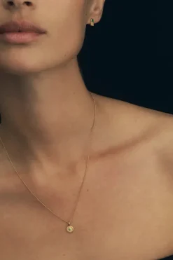 MINA NECKLACE EMERALD GOLD VERMEIL