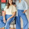 Noah Cropped Pant - Blue Stripe
