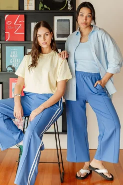 Noah Cropped Pant - Blue Stripe