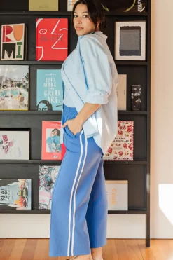 Noah Cropped Pant - Blue Stripe