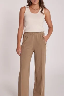 Noah Cropped Pant - Camel Stripe