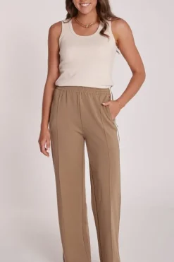 Noah Cropped Pant - Camel Stripe