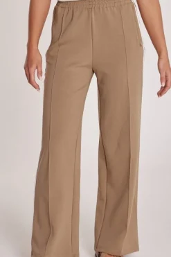 Noah Cropped Pant - Camel Stripe