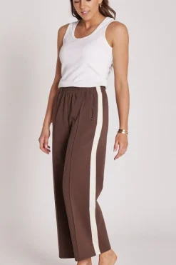 Noah Cropped Pant - Chocolate Cream Stripe