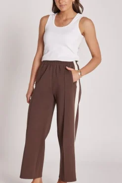 Noah Cropped Pant - Chocolate Cream Stripe