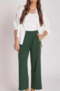 Noah Cropped Pant - Green Stripe