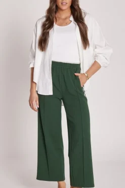 Noah Cropped Pant - Green Stripe
