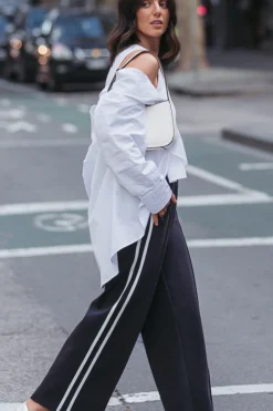 Noah Cropped Pant NAVY Stripe