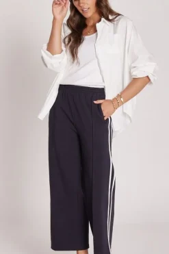 Noah Cropped Pant NAVY Stripe