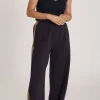 Noah Wide Pant- Navy Camel Stripe