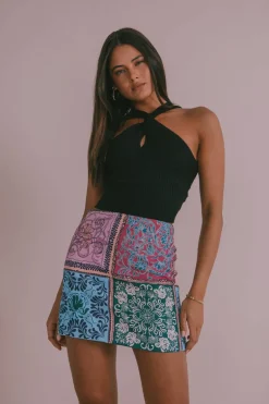 Poet Mini Skirt - Paisley Tile