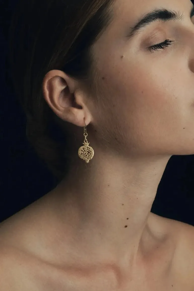 POMEGRANATE EARRINGS GOLD