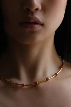 Pompeii Beaded Necklace Gold Vermeil