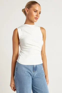 Ruched detail Sleeveless Top