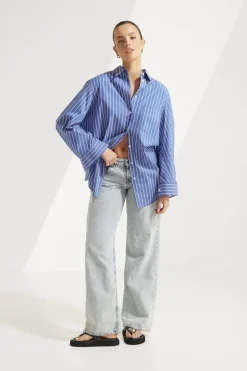 Ryann Striped Shirt - Dark Blue