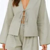 Sage Tie Up Top