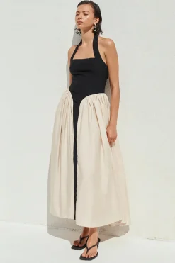 Sammi Midi Dress Black/Cream