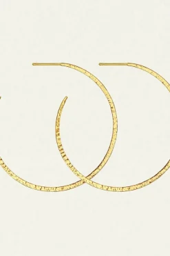 Simple Hoop Hammered Gold