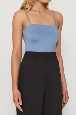 Singlet Strap Bodysuit Steel Blue