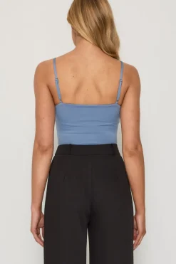 Singlet Strap Bodysuit Steel Blue