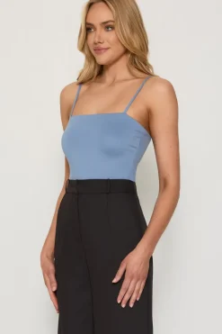 Singlet Strap Bodysuit Steel Blue