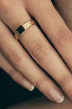 SPARTA RING SMOKEY QUARTZ GOLD