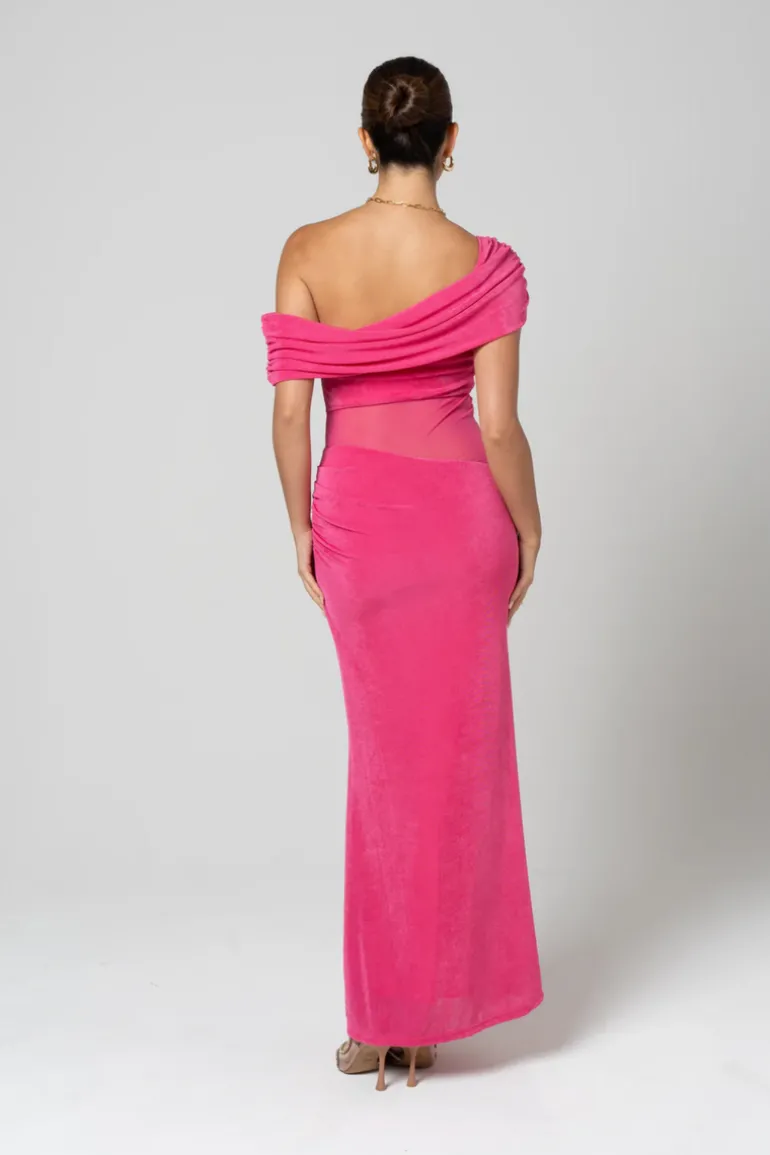 Splice Pink Velvet Dress