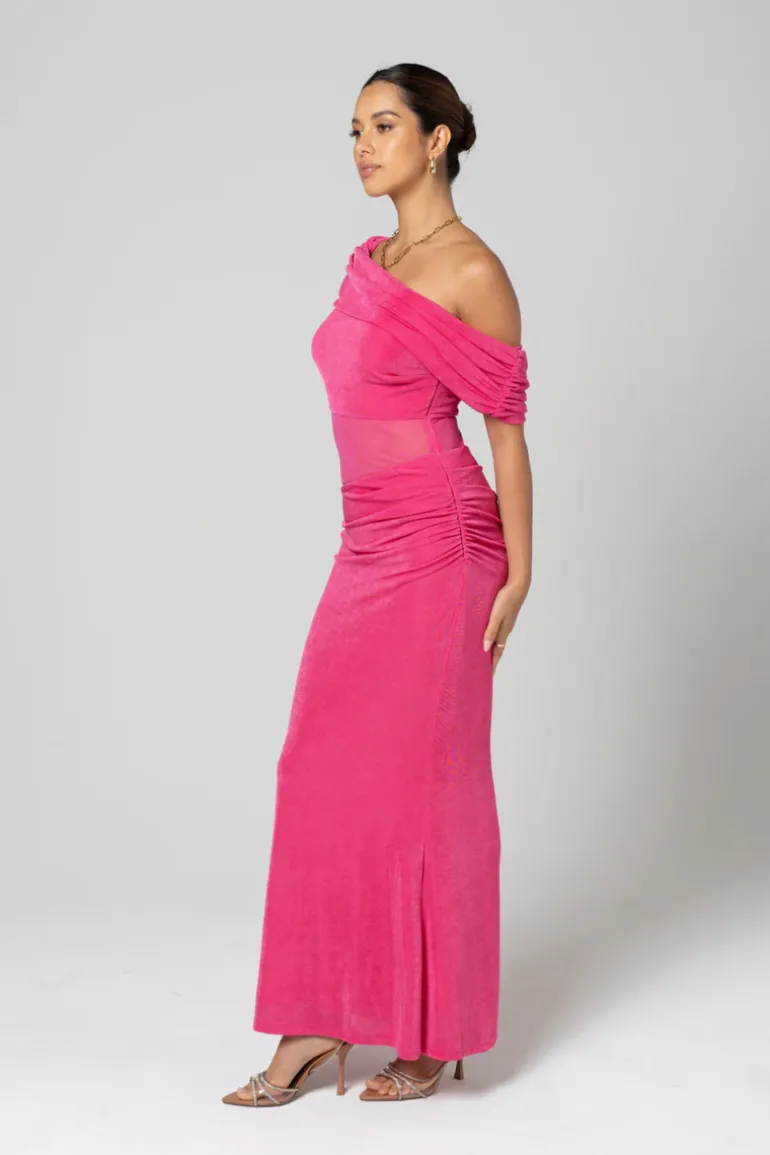 Splice Pink Velvet Dress