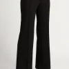 Stretch Fabric Front Seam Detail Pant BLACK