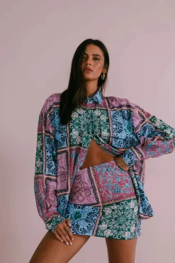 Sylvia Shirt - Paisley Tile